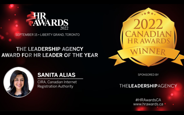 CIRA’s Sanita Alias wins HR Leader of the Year at 2022 Canadian HR Awards