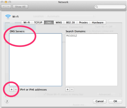 MacOS DNS settings