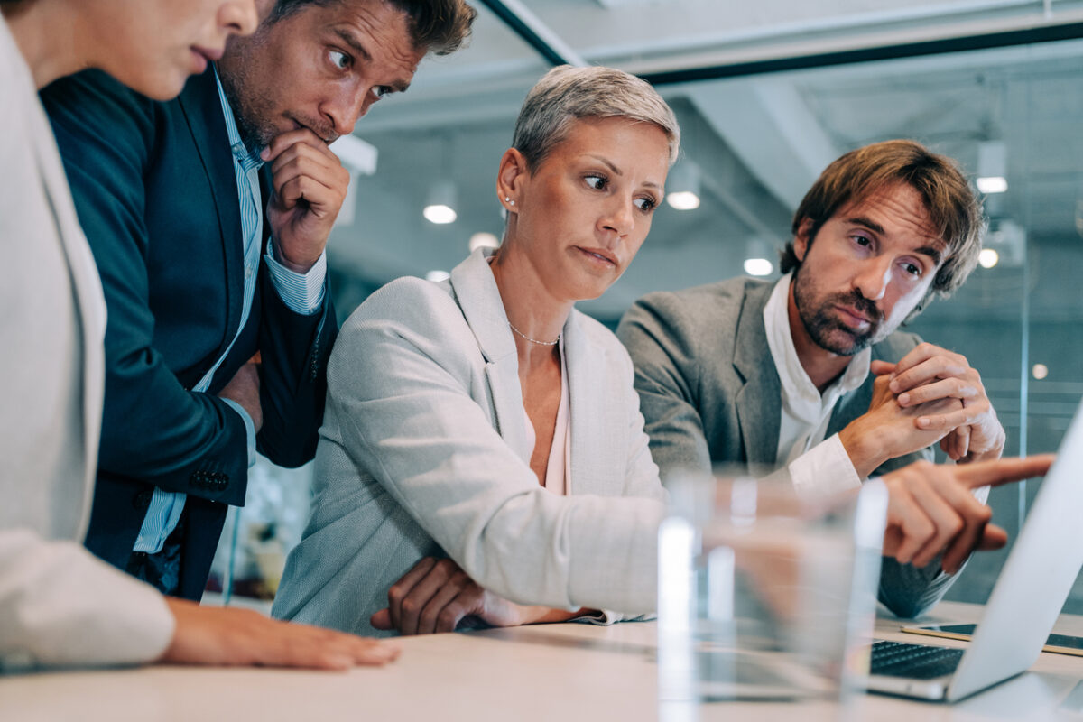 Team of professionals during a meeting.