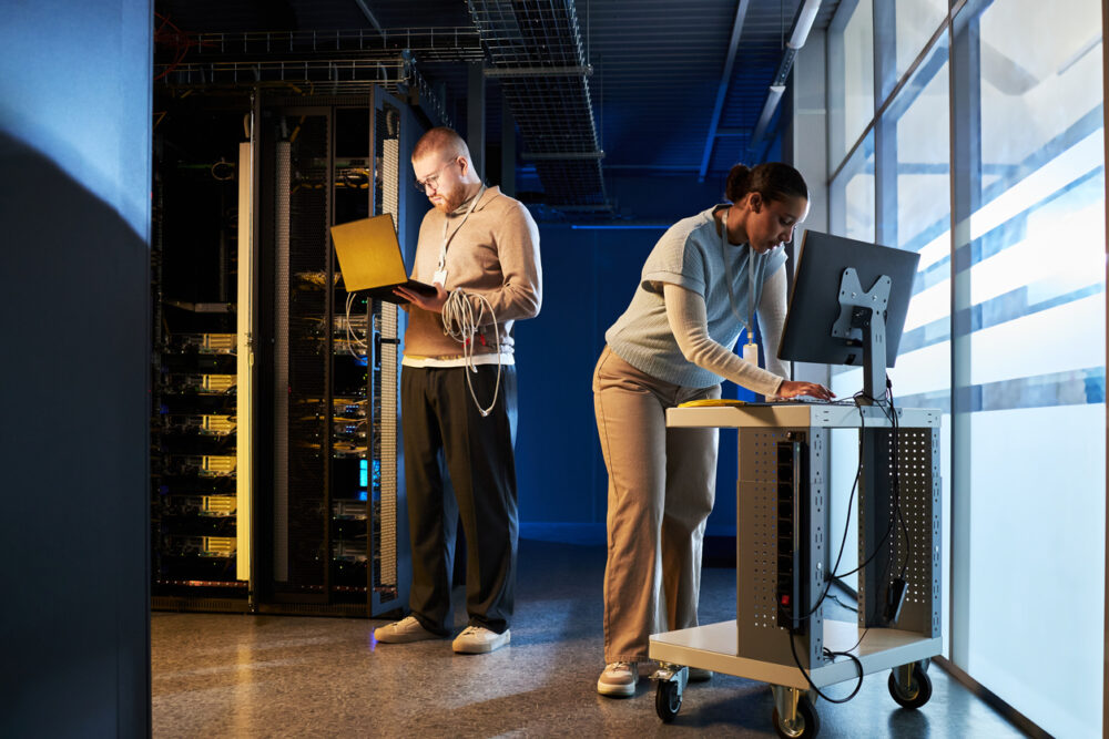 Working in data center with advanced technology