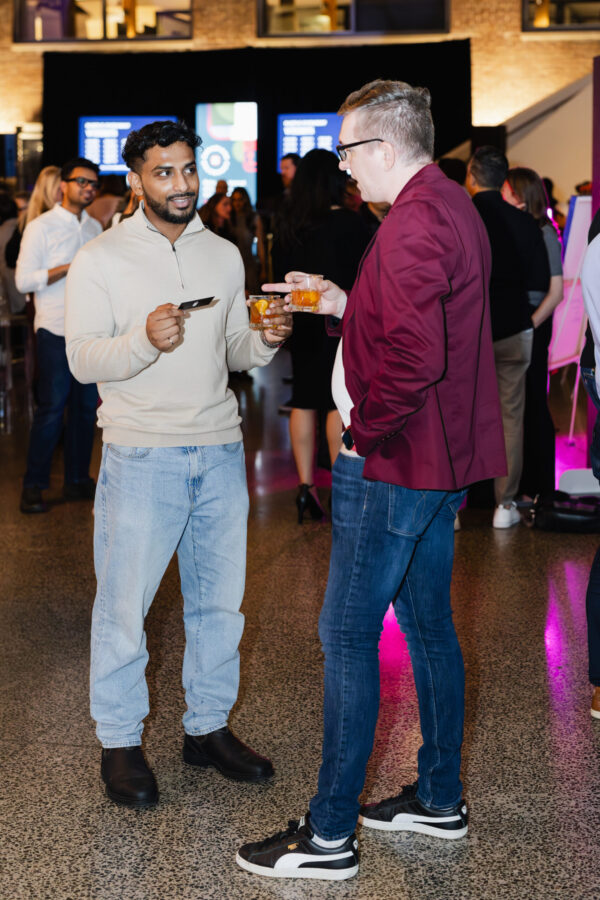 Two men talking