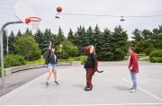 Moose plays basketball