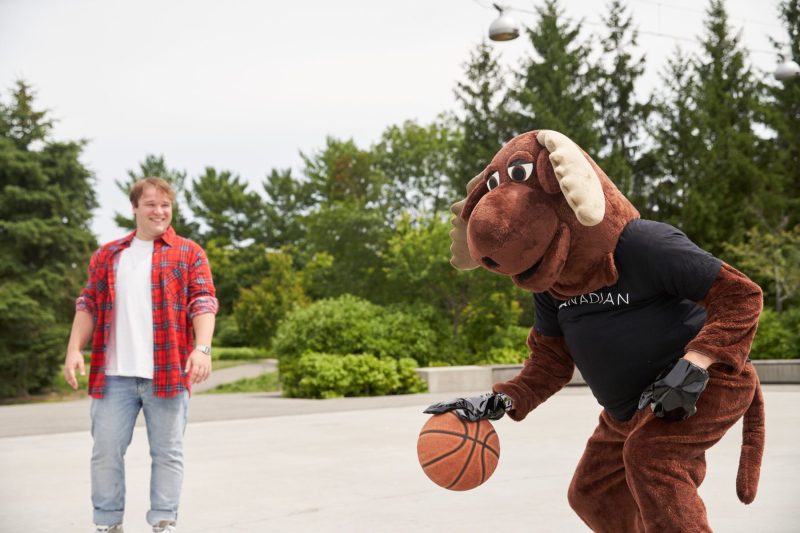 Moose plays basketball
