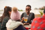 Man enjoys beer