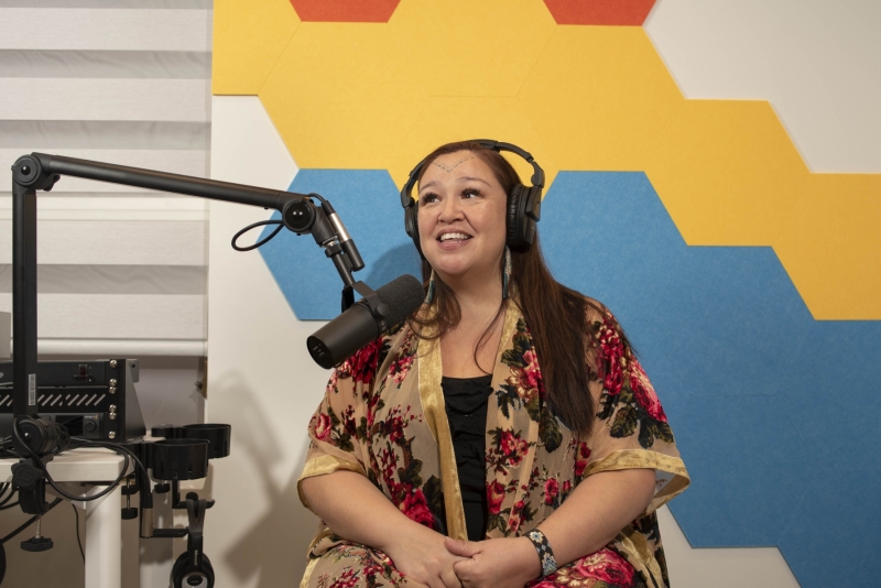 Female indigenous podcaster