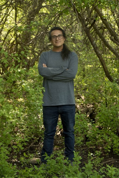 Portrait of man in forest